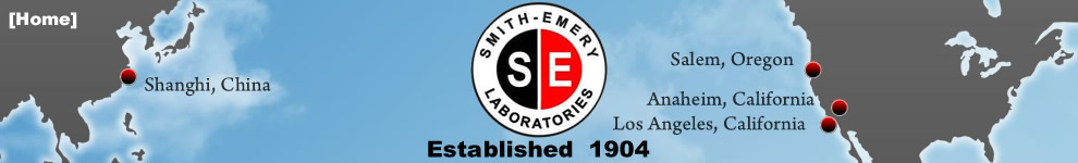 Smith Emery Labs: Tile and Stone, Geotechnical, Construction Materials, Structural, Curtain Wall, Chemical, Field Services and Metallurgy testing.